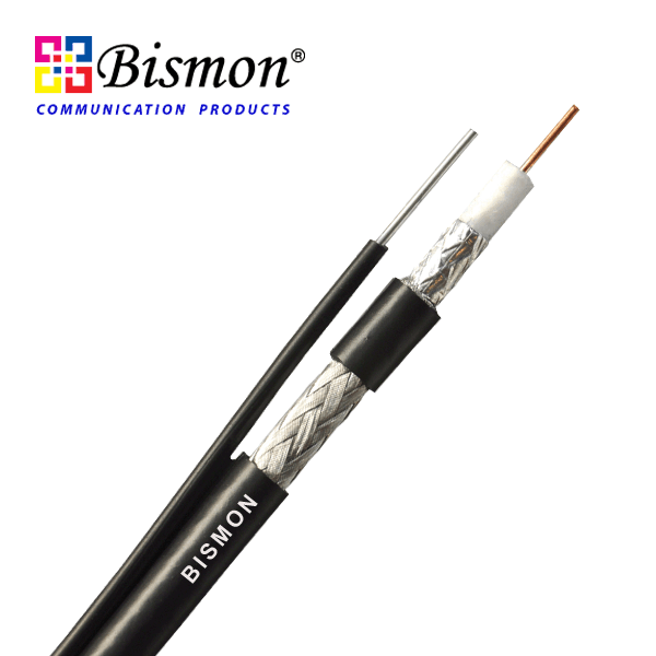 (BISMON) RG6/U, S 95 with 2 Power Cord CCTV, Coaxial Cable(500M/Reel